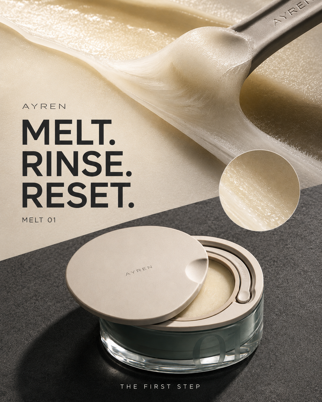 AYREN MELT, rinse, reset campaign post
