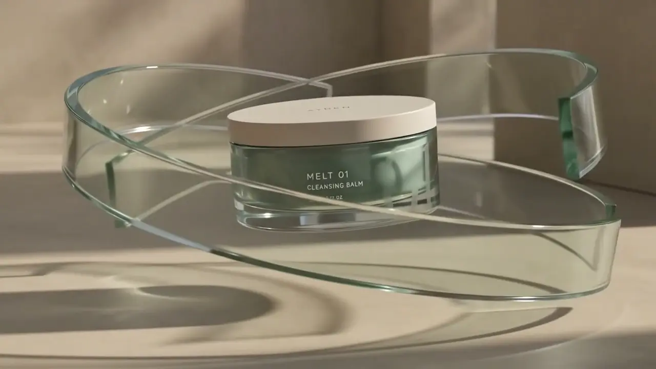 MELT 01 jar surrounded by curved glass bands