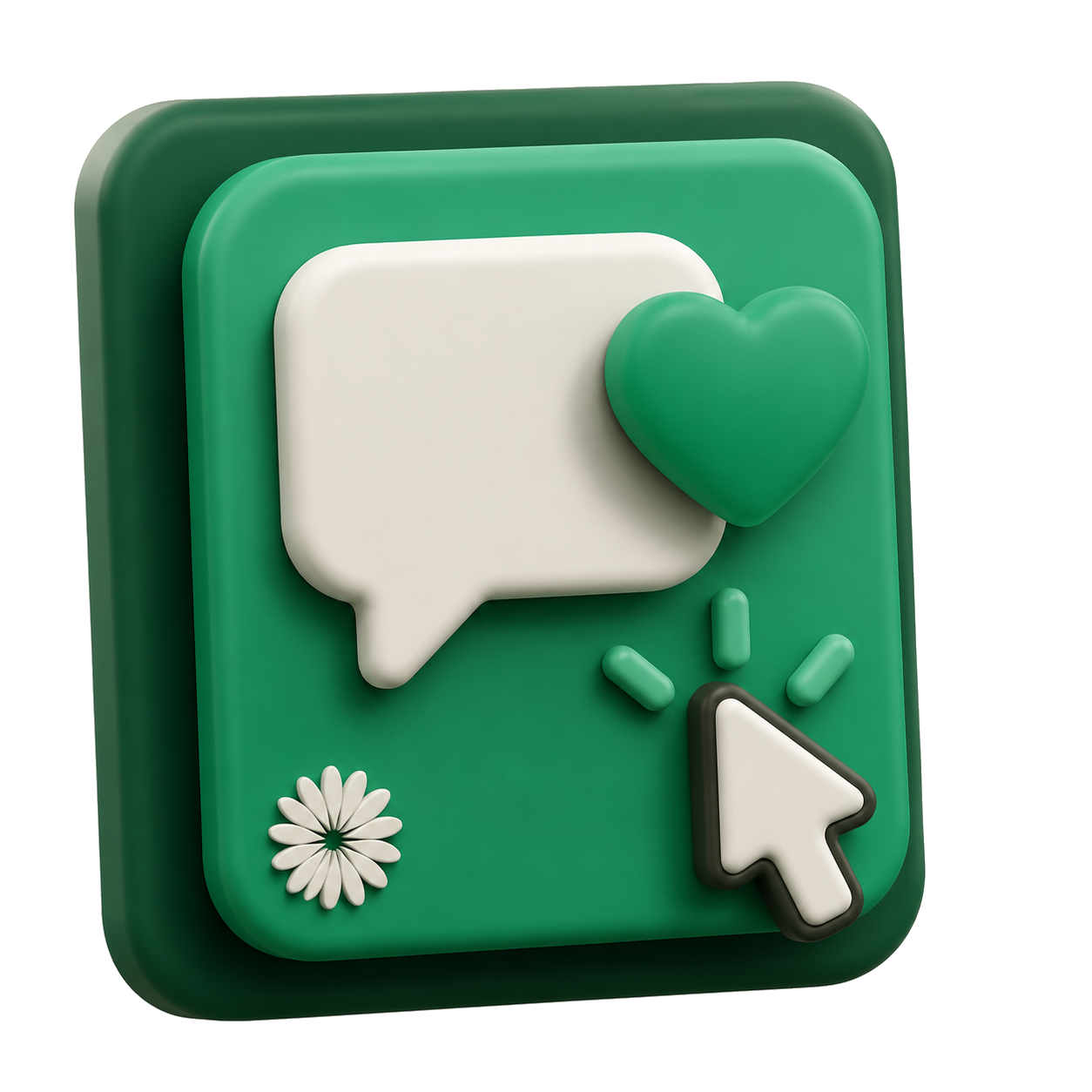 Interaction icon with cursor and response marks