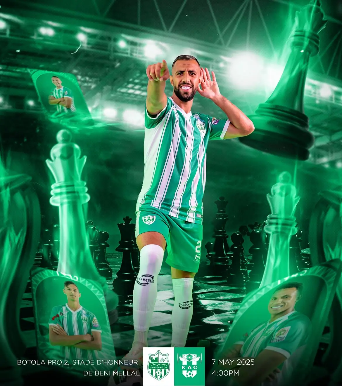KAC chess-themed matchday artwork published in May 2025