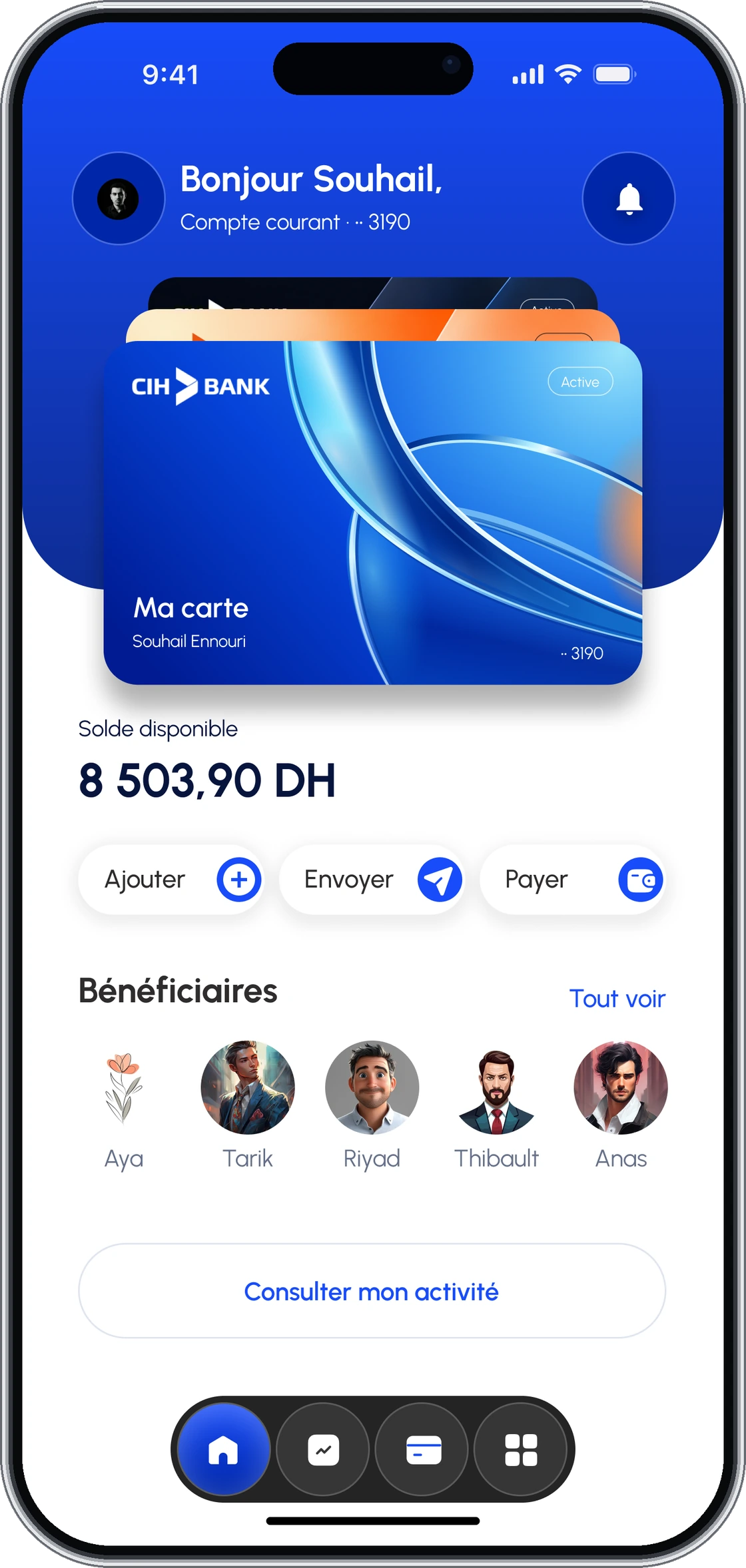 Home dashboard