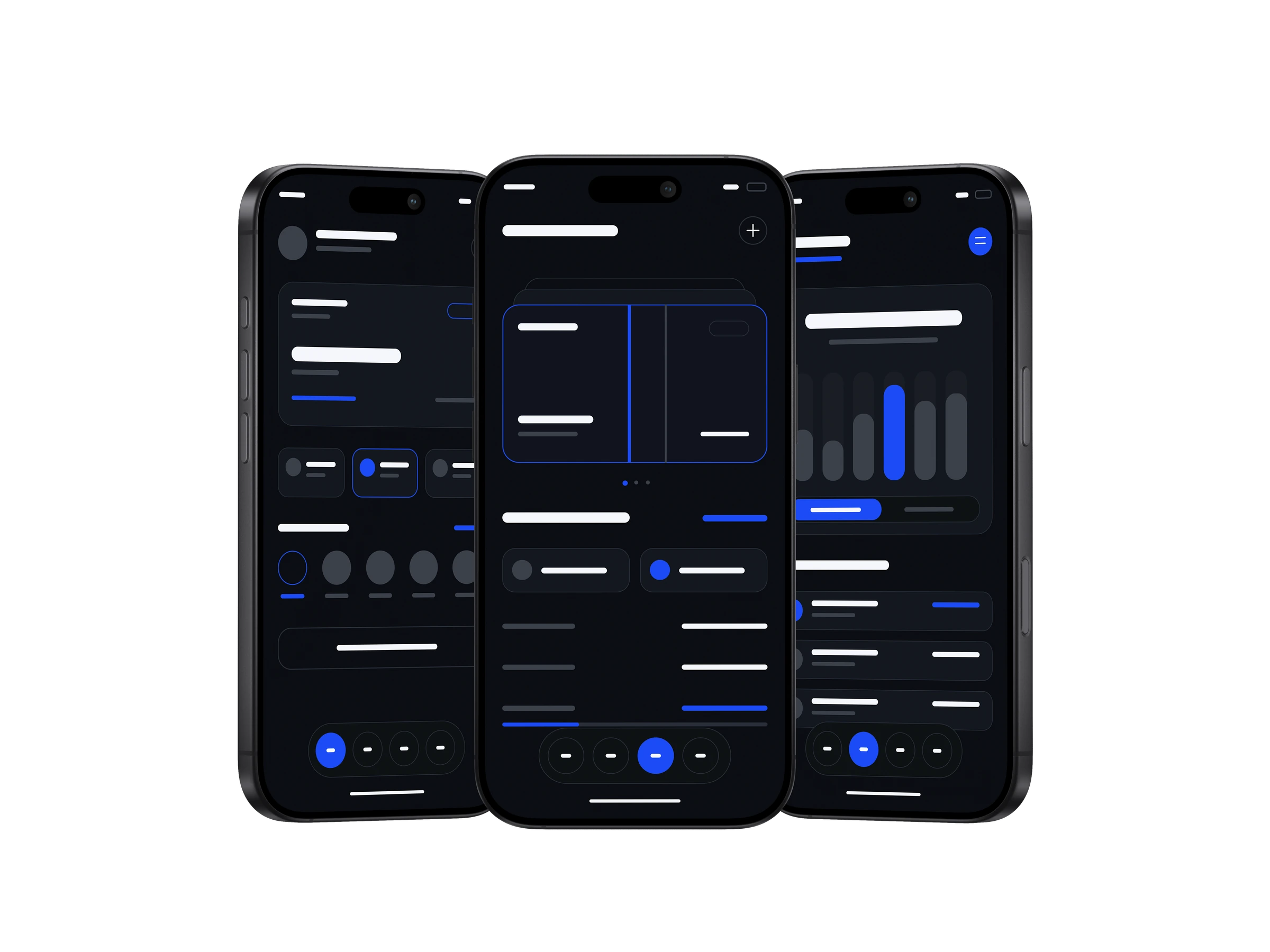 Retrospective wireframes of the CIH home, cards and activity screens